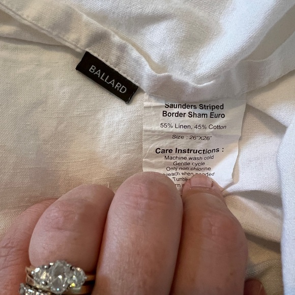 Ballard Saunders striped border king duvet set with shams - Picture 3 of 4